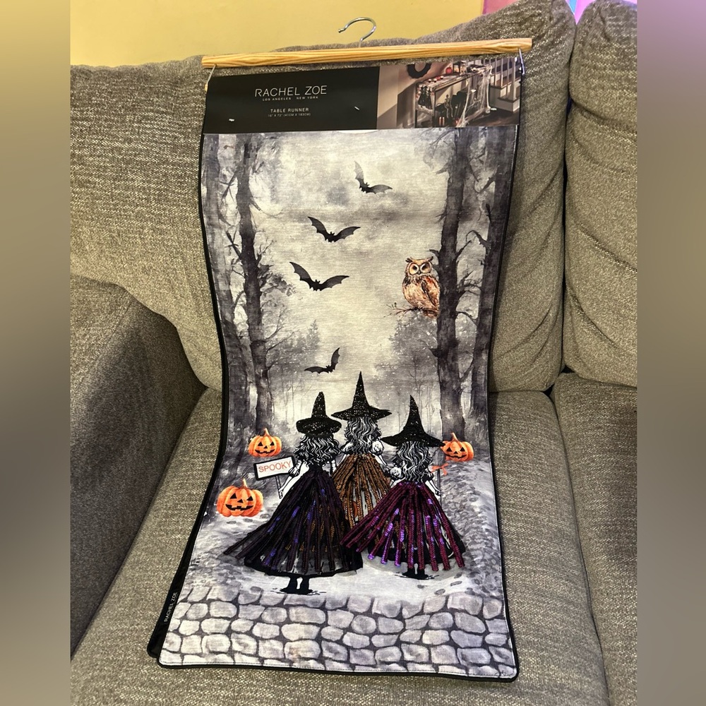 Rachel Zoe Halloween Witch Tapestry - Black, Purple, Orange